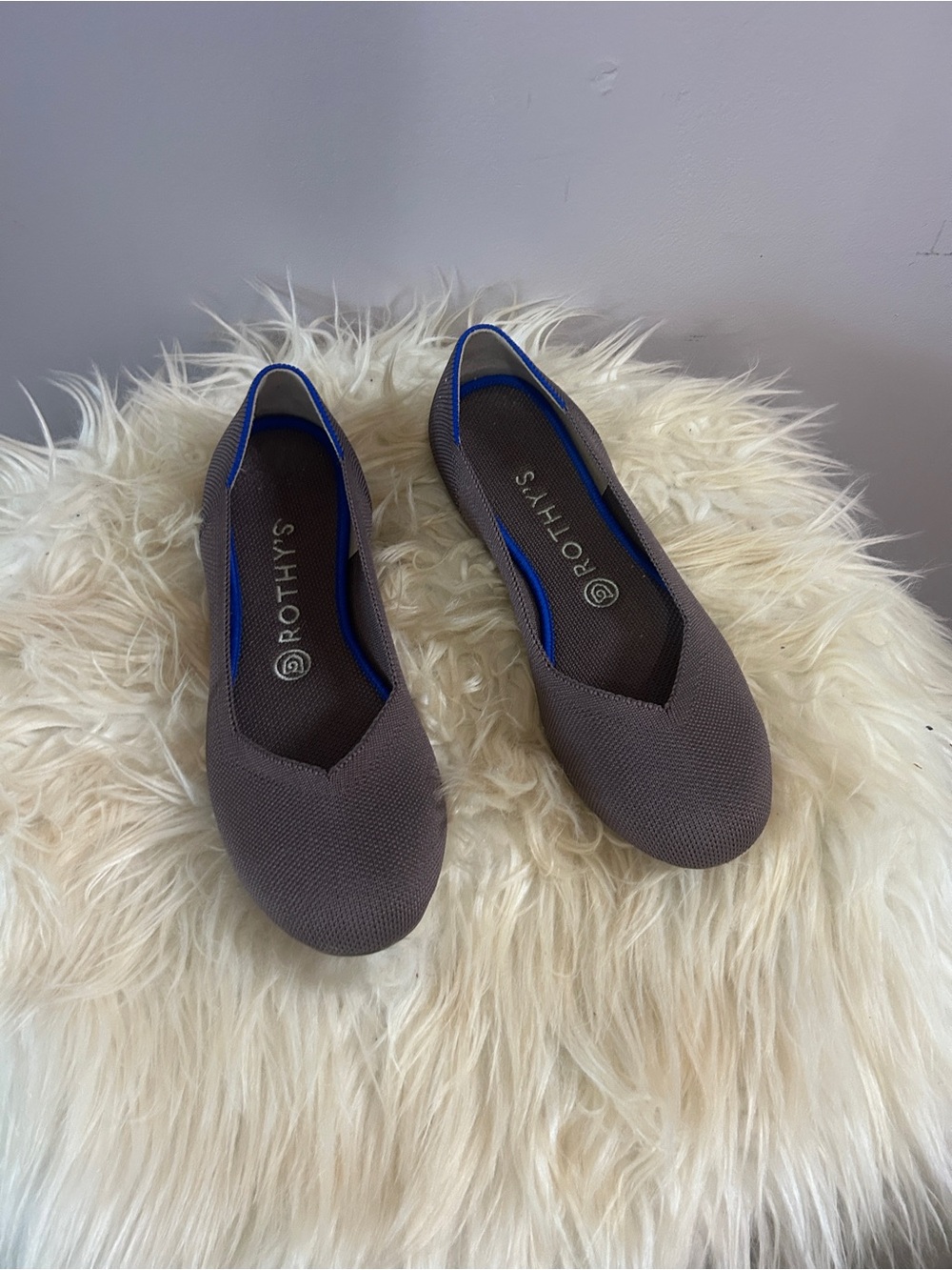 Rothy's The Point Shoes Womens Size &.5 Gray  Rounded Toe Flats Casual Ballet